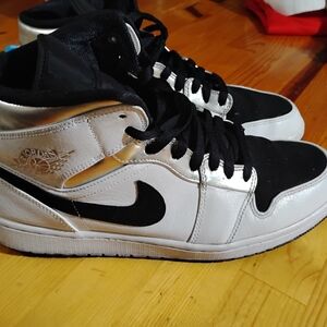 Jordan Black and White High-Top Sneakers